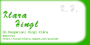 klara hingl business card